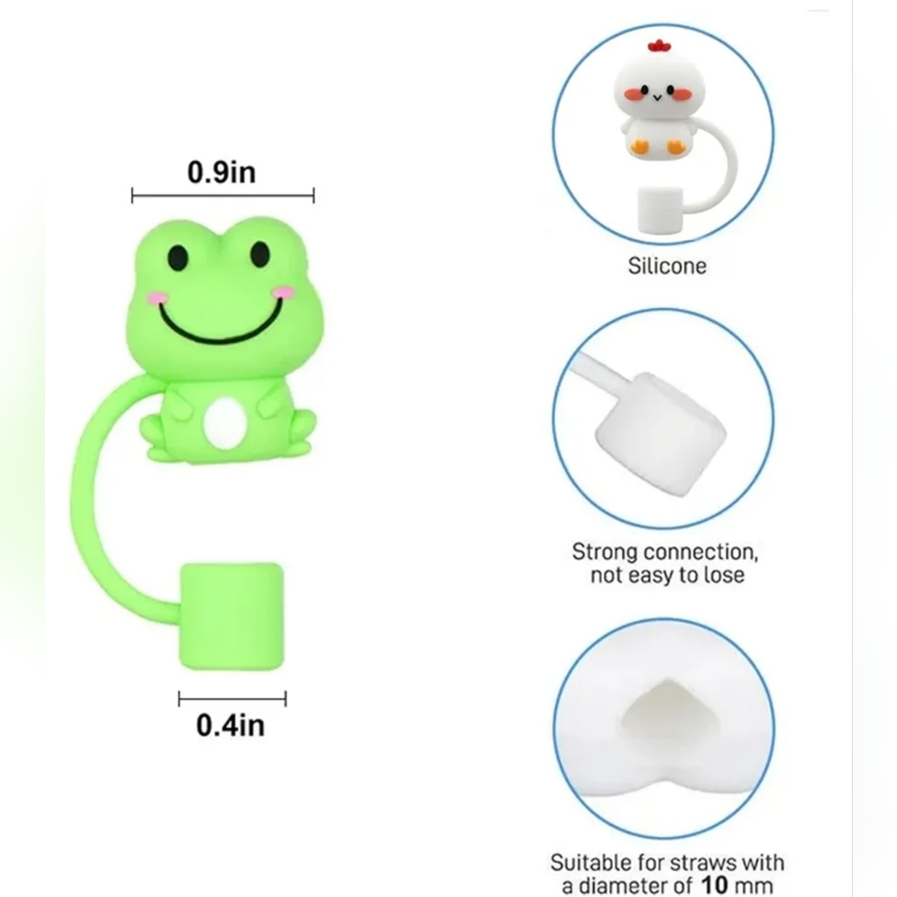 New rubber ducky Stanley cup straw cover, reusable silicone 10mm straw cover top - Picture 3 of 3